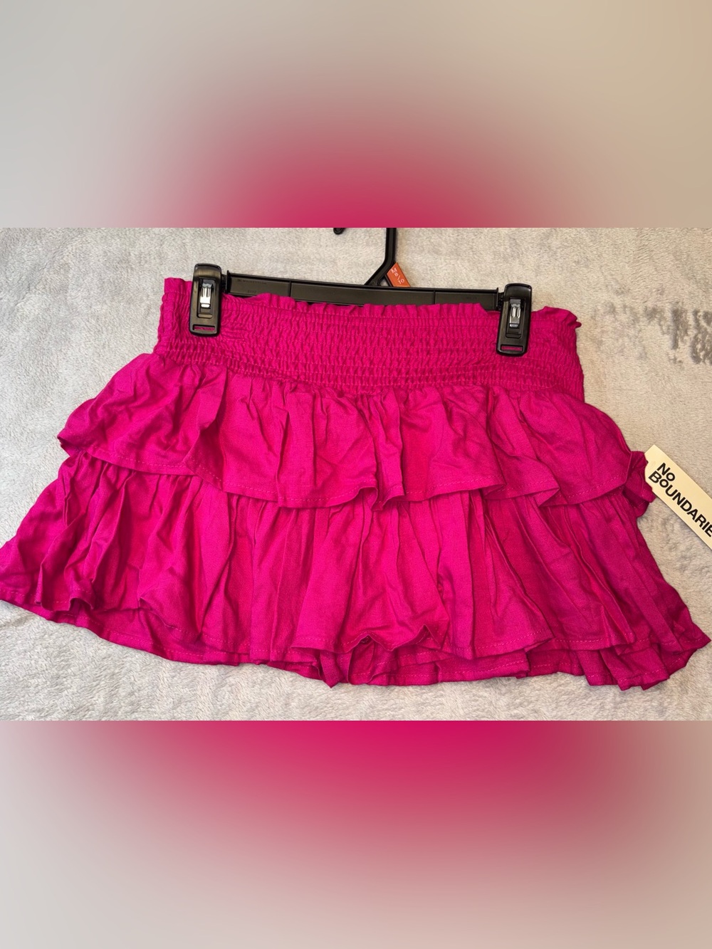 No Boundaries Dark pink pleated  skort ruffles  Women's Tennis NWT Size medium